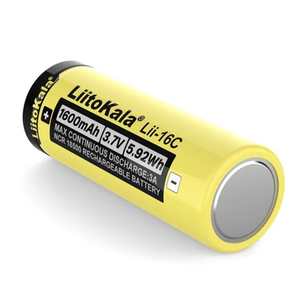 Li-Ion-Ricaricabile LiitoKala - 18500-3.7V-1600mAh - Lii-16C - 3A - immagine 3