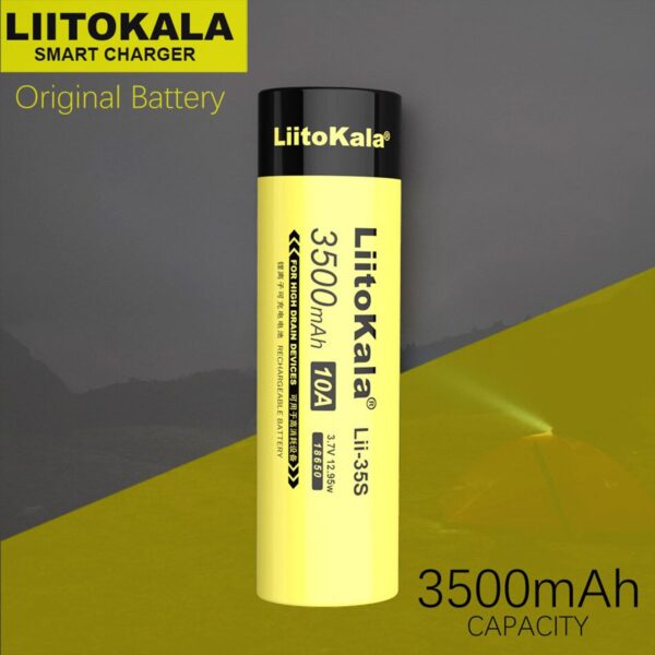 Li-Ion-Ricaricabile LiitoKala - 18500-3.7V-3500mAh - Lii-35S - 10A (Copia)